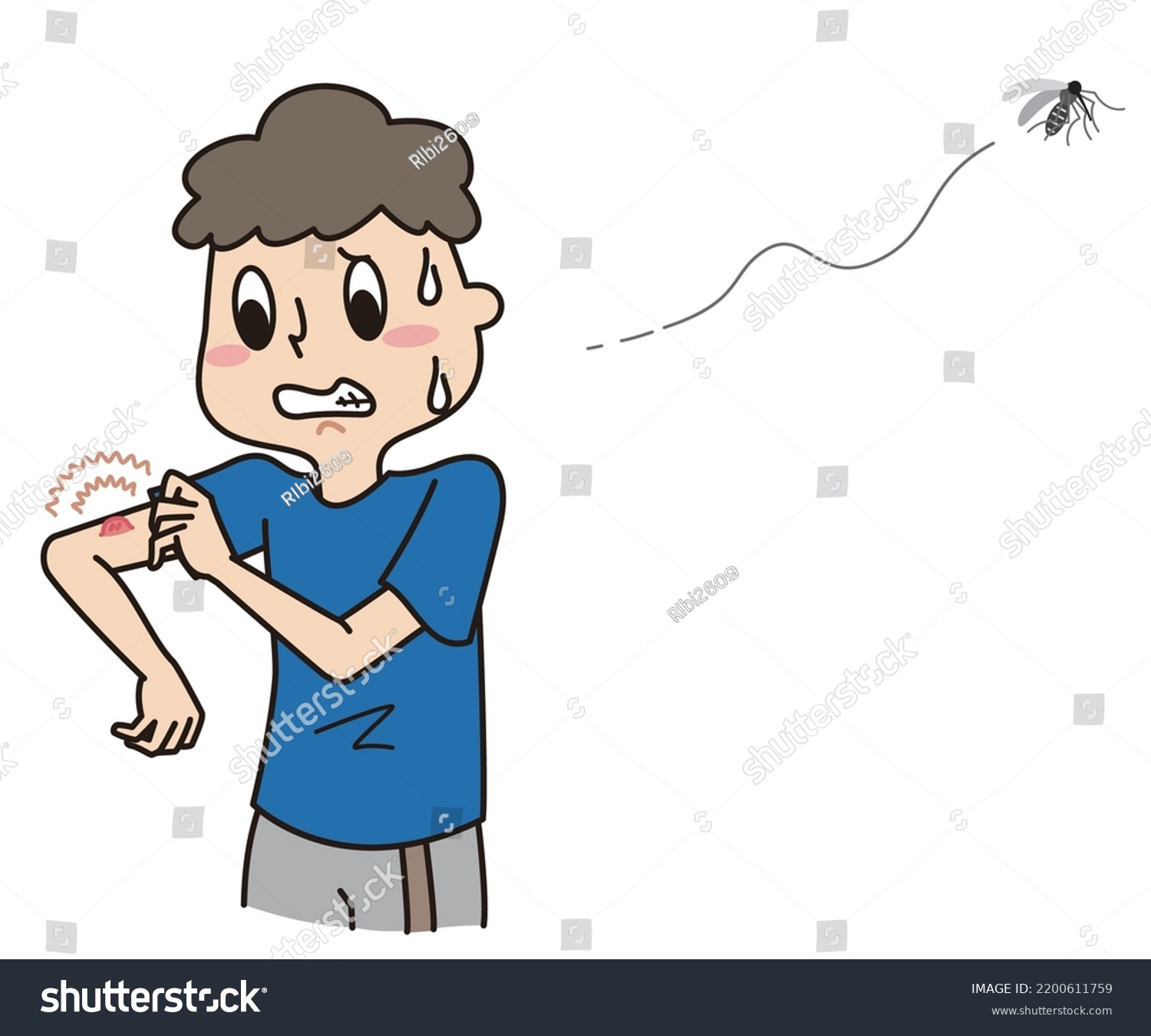 This Illustration Boy Whose Arm Bitten Stock Vector (Royalty Free ...