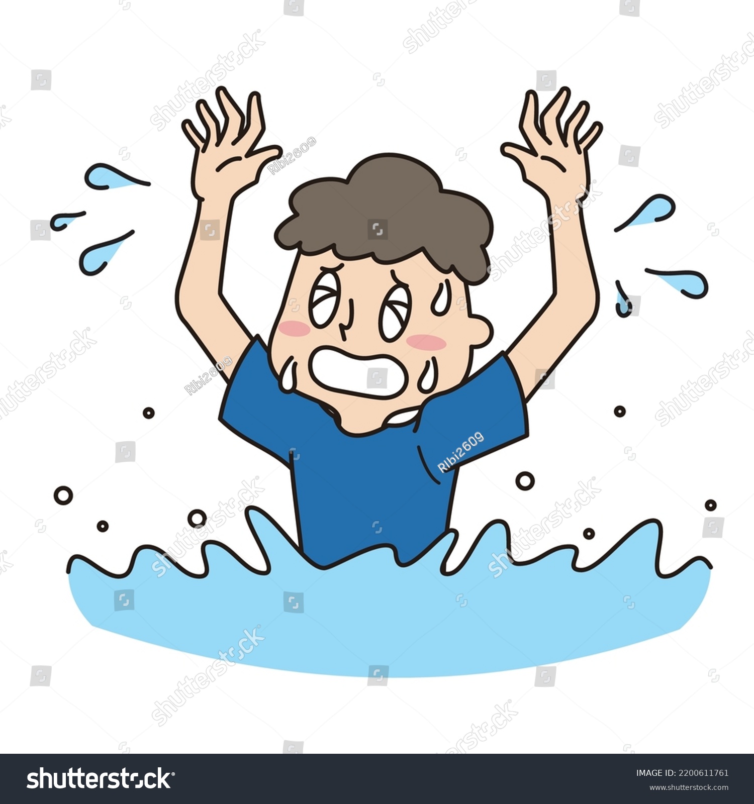 Illustration Boy Drowning River Stock Vector (Royalty Free) 2200611761 ...