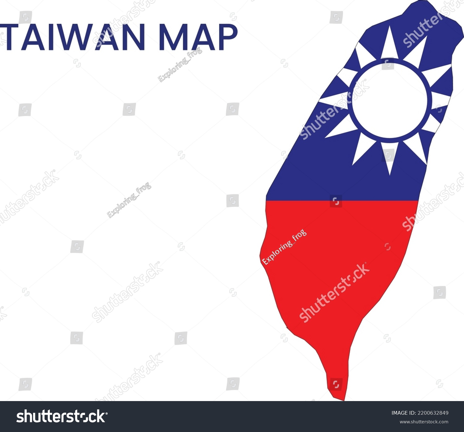 High Detailed Map Taiwan Outline Map Stock Vector Royalty Free   Stock Vector High Detailed Map Of Taiwan Outline Map Of Taiwan Asia 2200632849 