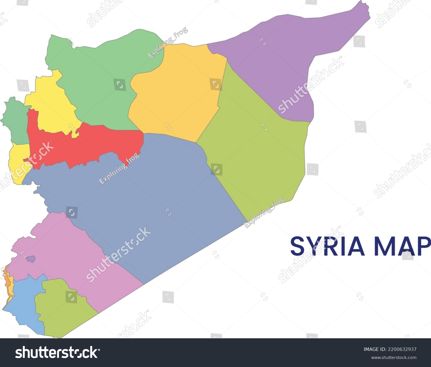 High Detailed Map Syria Outline Map Stock Vector (Royalty Free ...