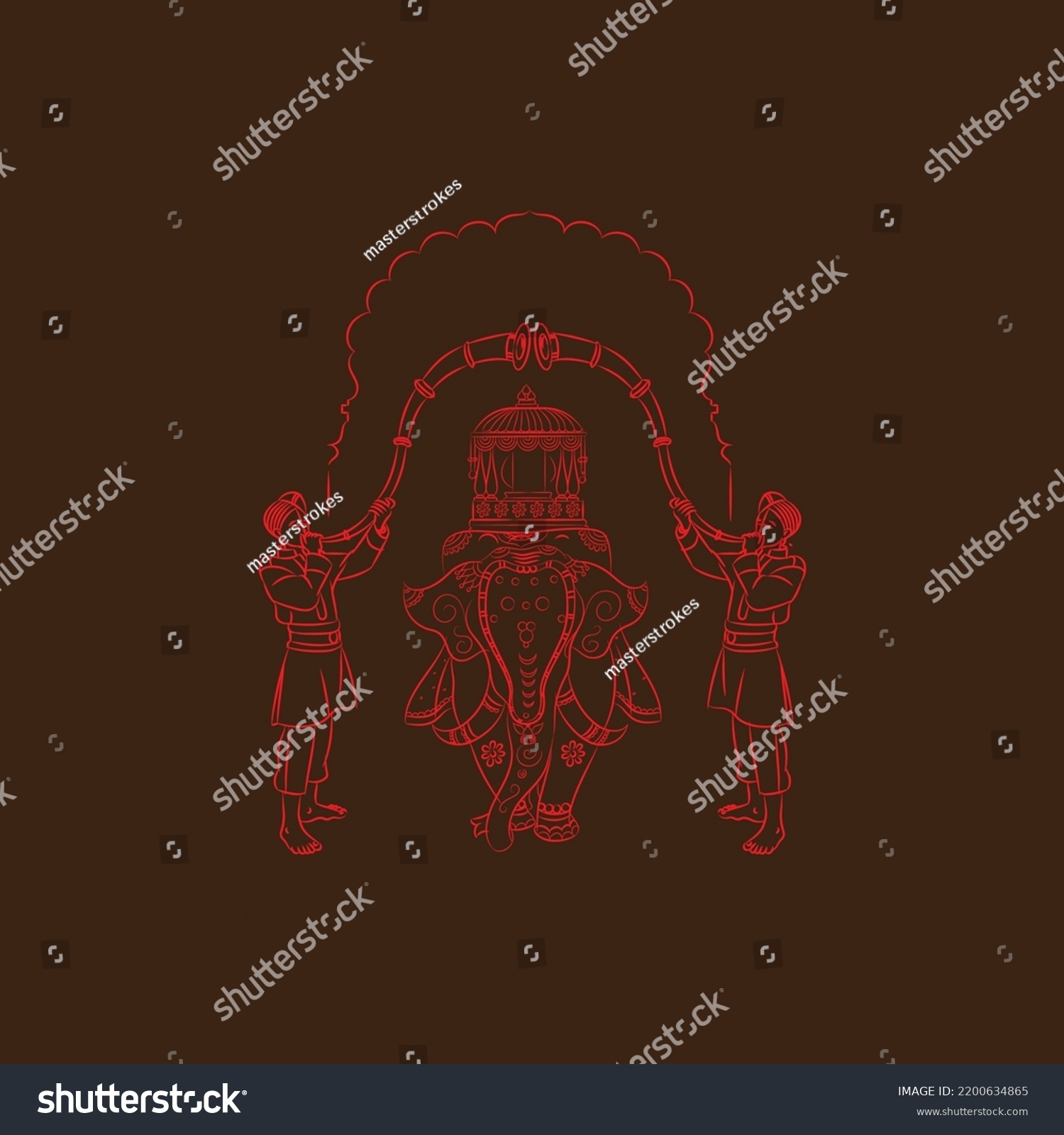 Mysore Dasara Indian Festival Traditional Elephant Stock Vector ...