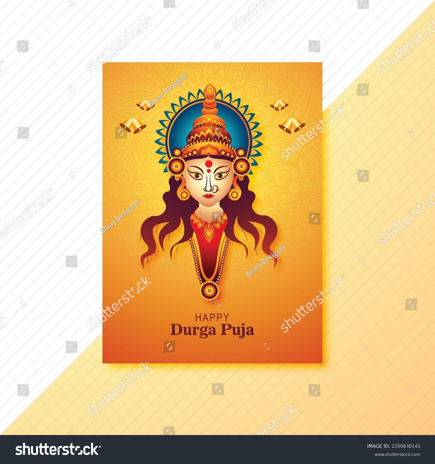 Goddess Durga Face Happy Durga Puja Stock Vector (Royalty Free ...