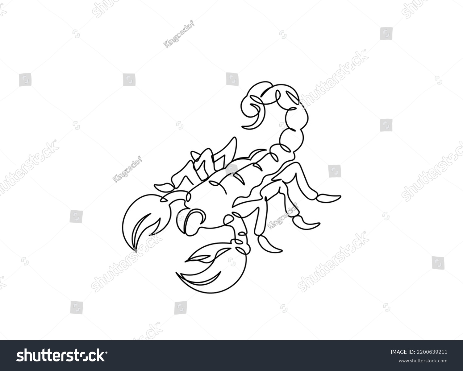 Scorpion Single Line Art Drawing Continues Stock Vector (Royalty Free ...