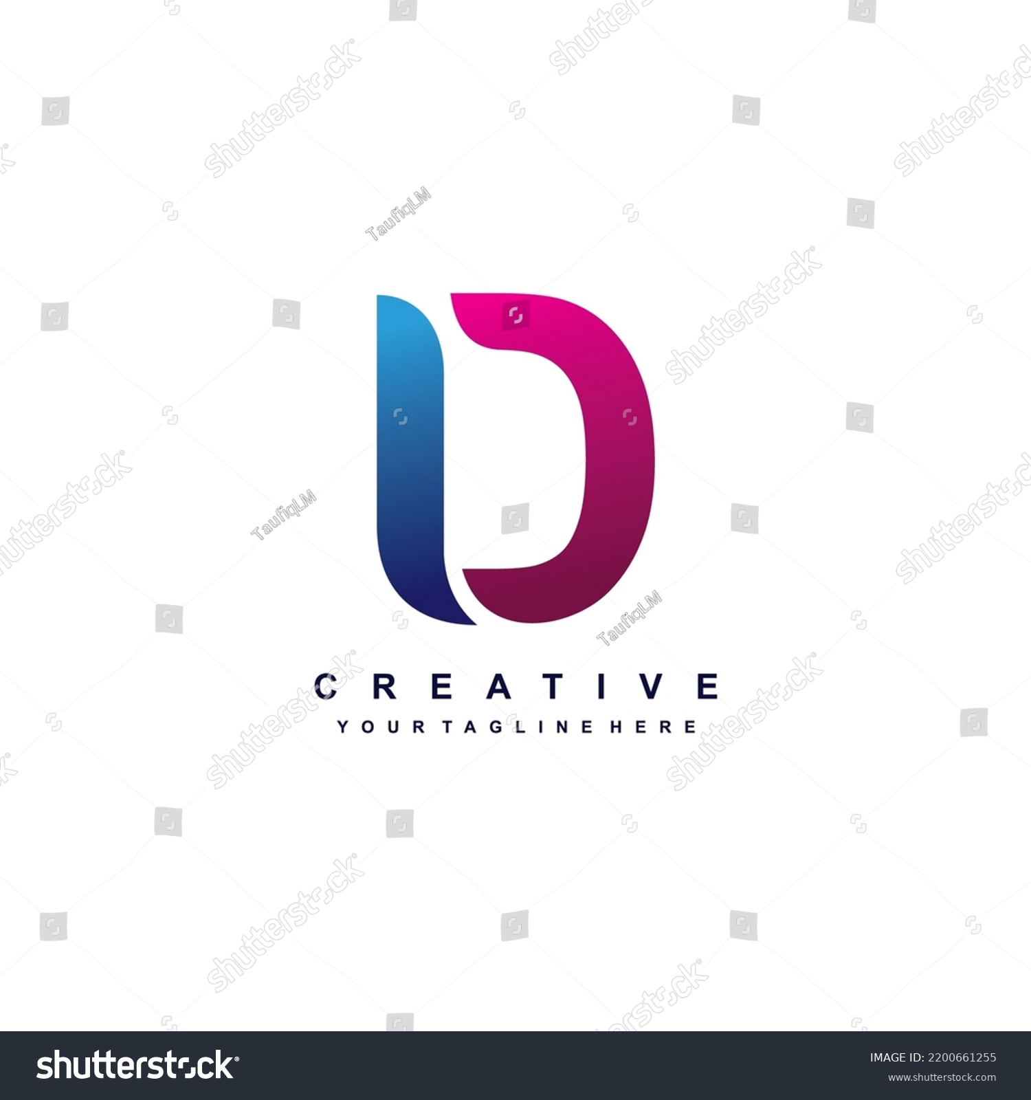 D Elegant Logo Design Blue Purple Stock Vector (Royalty Free ...