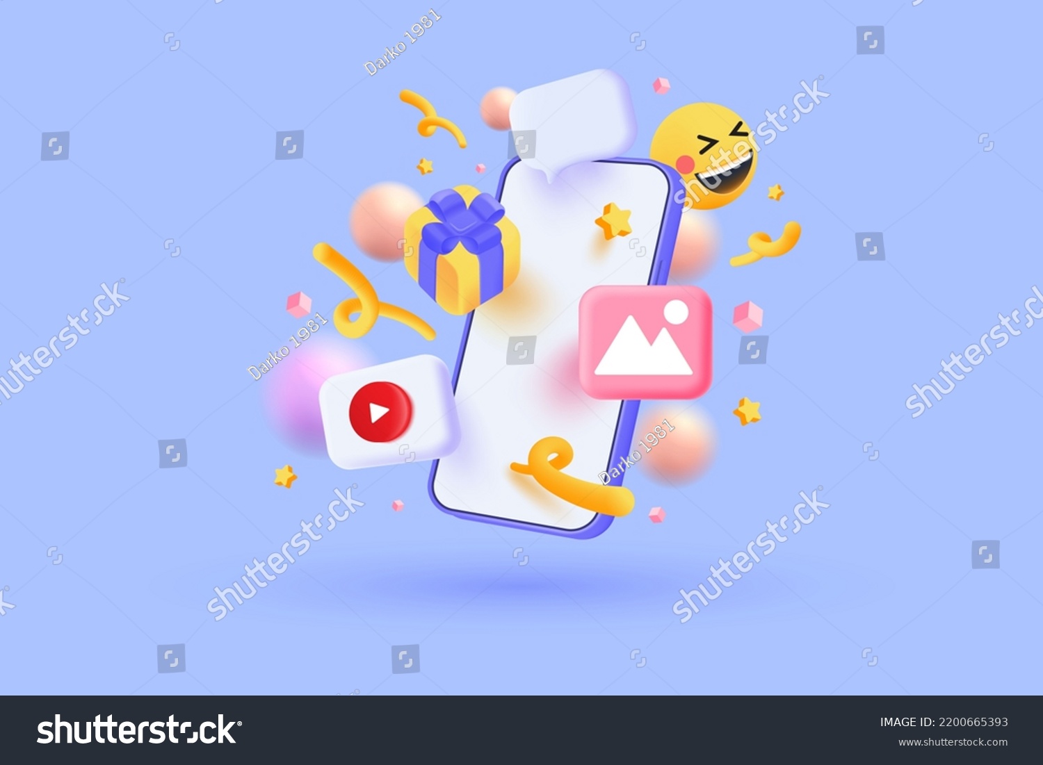 3d Social Media Platform Online Social Stock Vector (Royalty Free ...