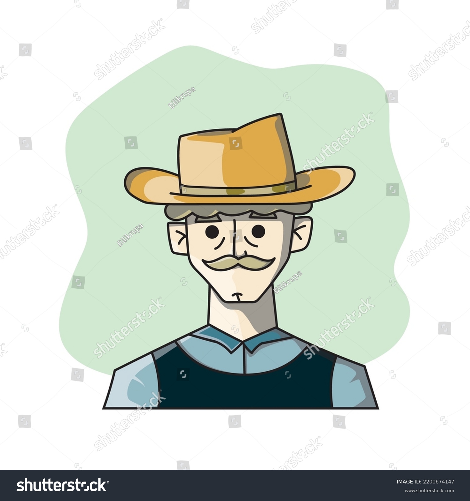 Professional Pollice Cowboy Avatars People Icons Stock Vector (royalty 