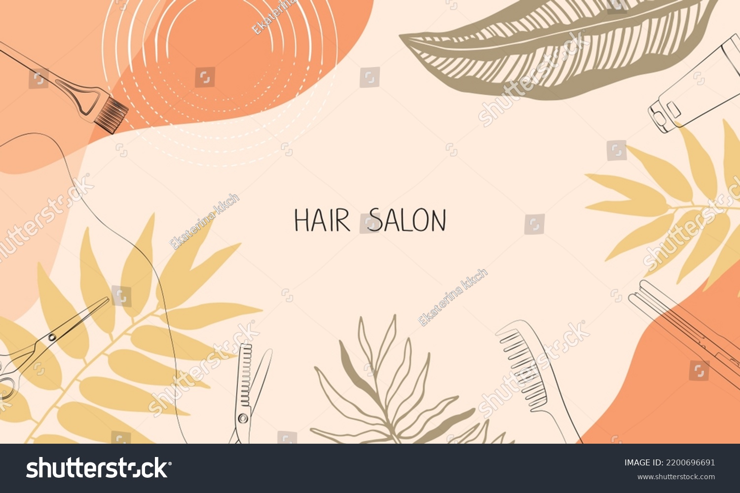 Frame Border Hairdressing Tools Hair Salon Stock Vector Royalty Free 2200696691 Shutterstock 4707