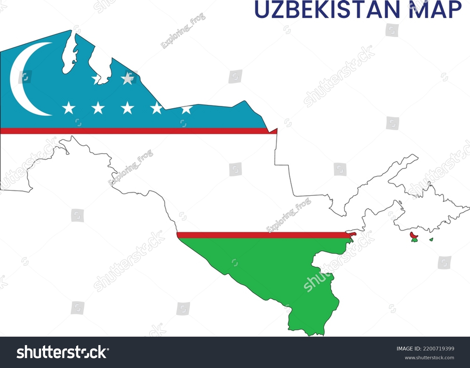 High Detailed Map Uzbekistan Outline Map Stock Vector Royalty Free   Stock Vector High Detailed Map Of Uzbekistan Outline Map Of Uzbekistan Asia 2200719399 