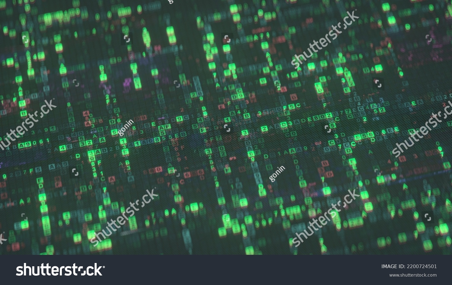 Green Digital Hex Code Matrix Scientific Stock Illustration 2200724501 ...