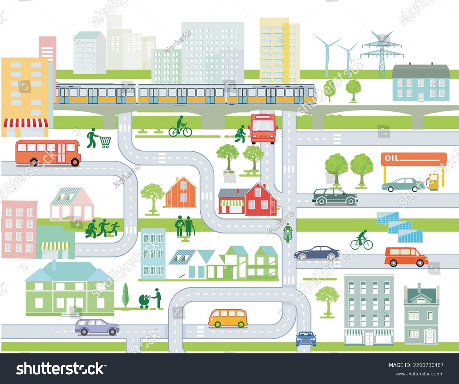 City Map Road Traffic Houses Information Stock Vector (Royalty Free ...