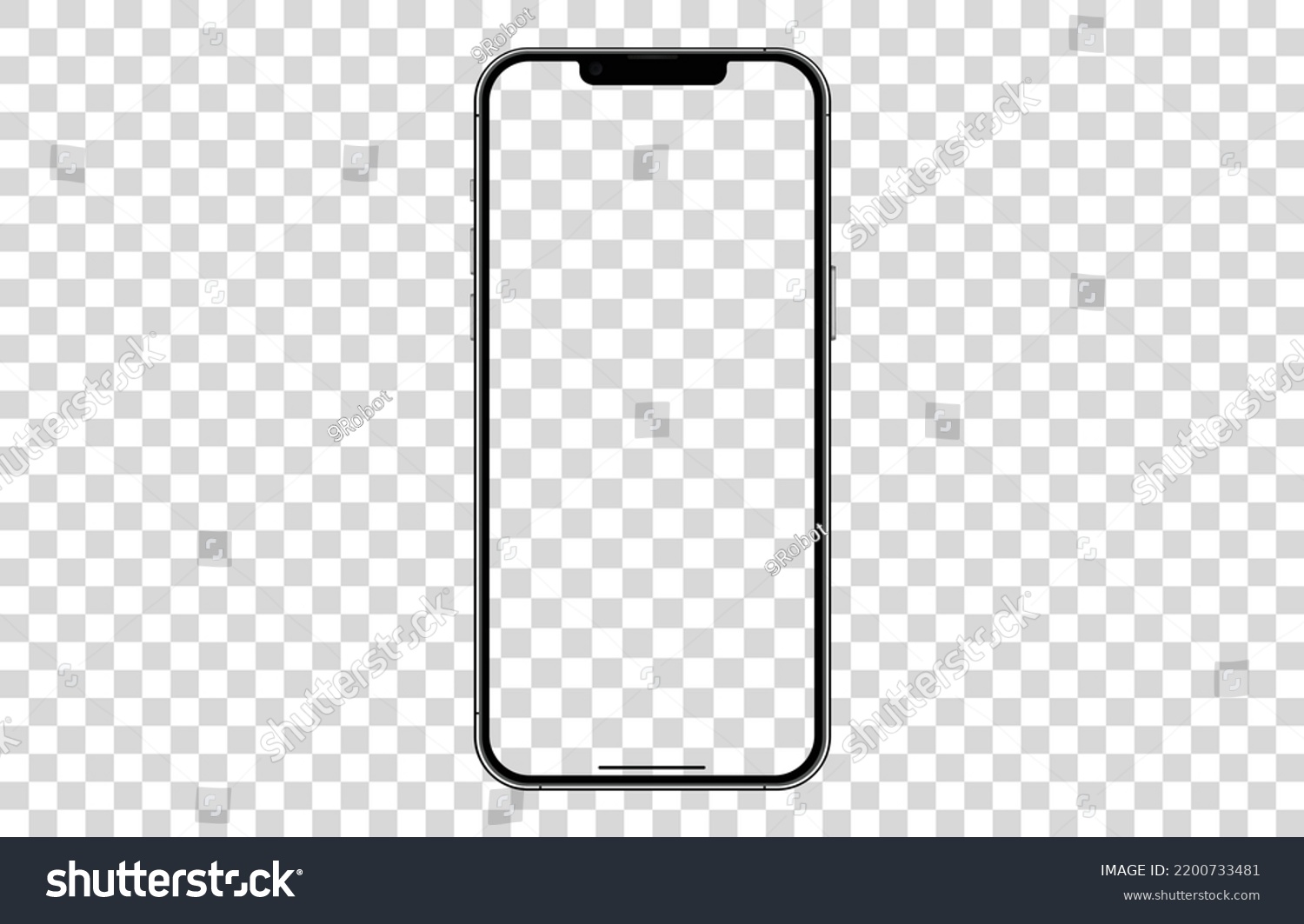 Smartphone Mockup White Screen Mobile Phone Stock Vector (royalty Free 