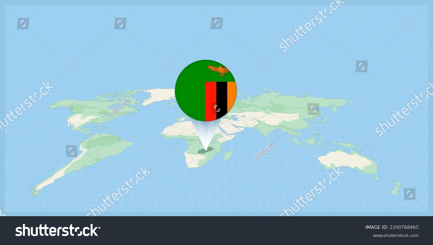 Location Zambia On World Map Marked Stock Vector Royalty Free Stock Vector Location Of Zambia On The World Map Marked With Zambia Flag Pin Cartographic Vector Illustration 2200768465
