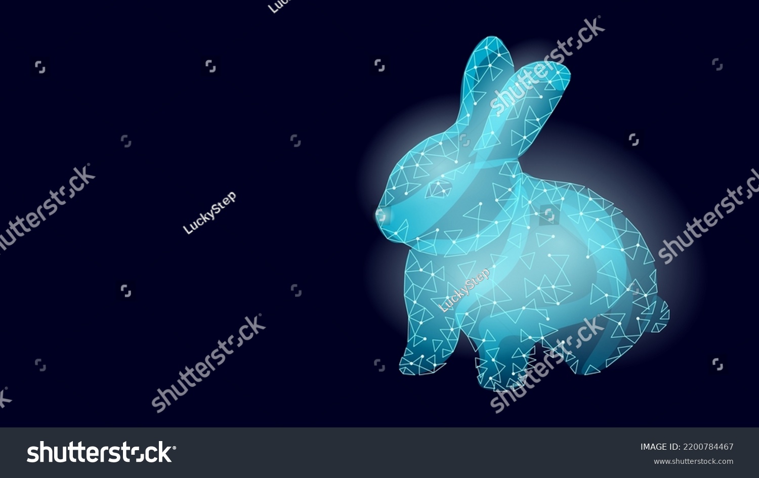 3d Rabbit 2023 Zodiac Year Sign Stock Vector (Royalty Free) 2200784467 ...