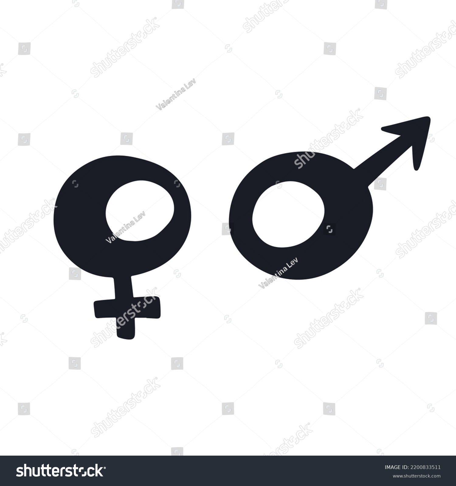 Male Sex Symbol Female Sex Symbol Stock Vector Royalty Free