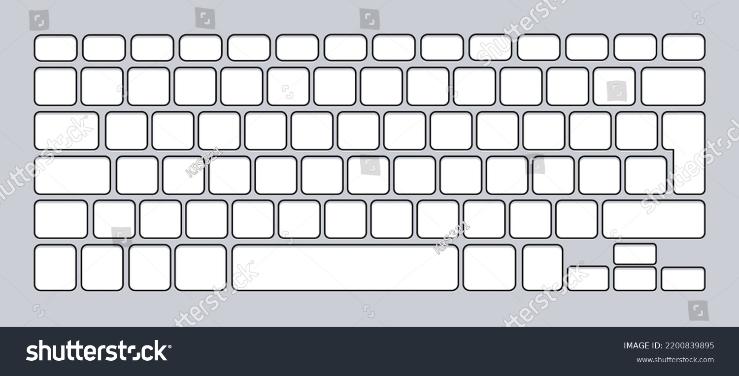 Computer Keyboard Black Outline White Keyboard Stock Vector (Royalty ...