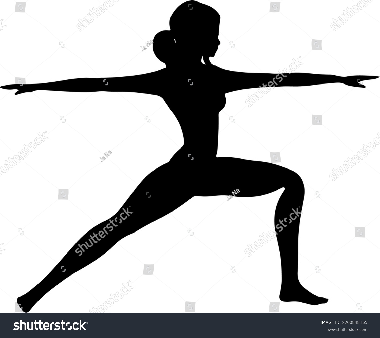 Black Silhouette Sporty Woman Ponytail Doing Stock Vector (Royalty Free ...