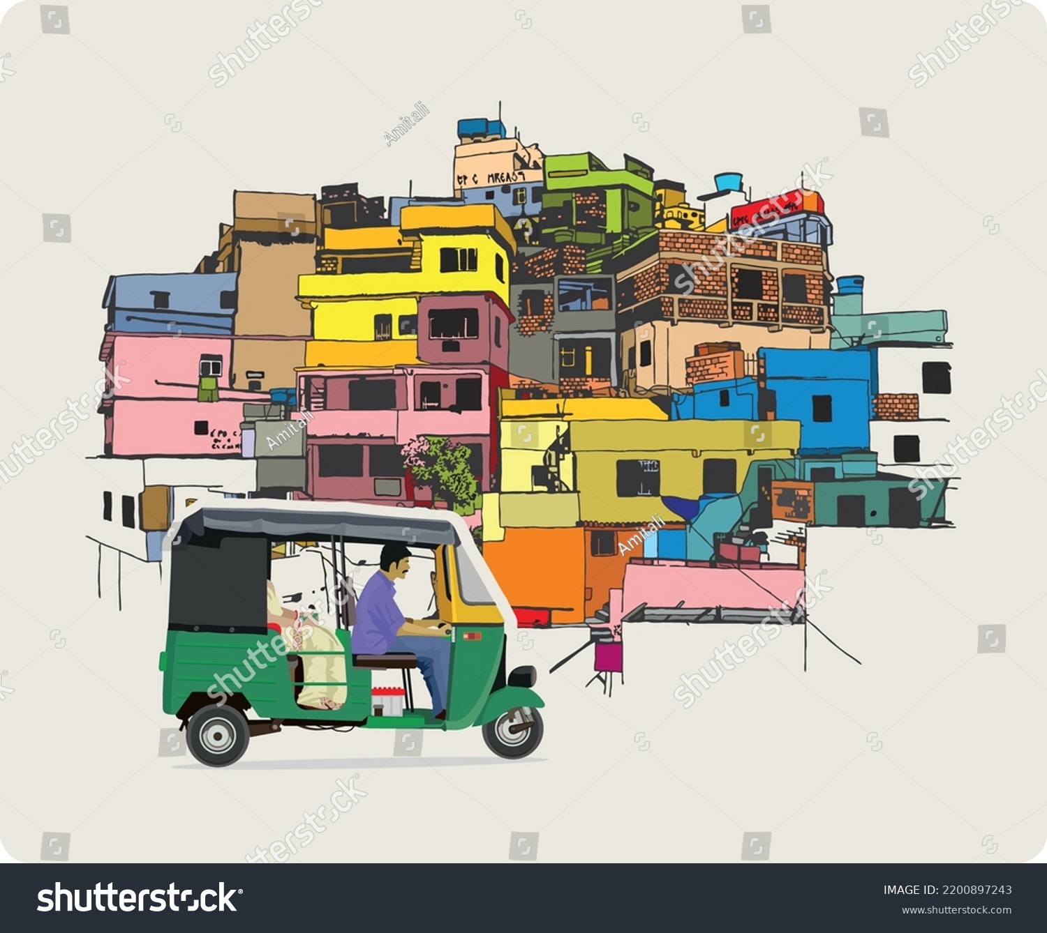 Conceptual Illustration Slum Area Stock Vector (Royalty Free ...