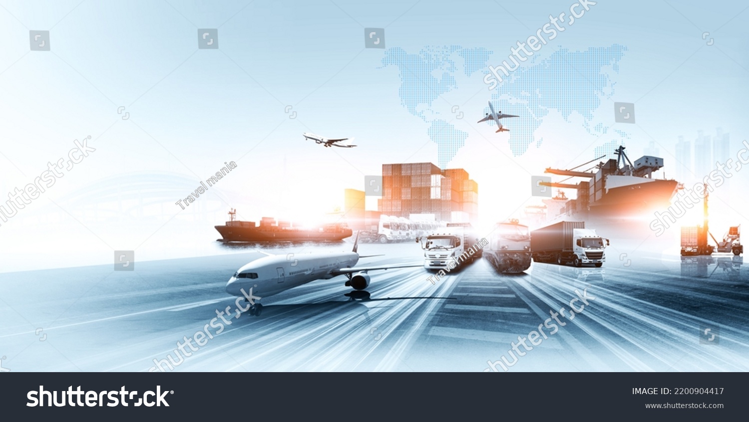 Global Business Container Cargo Freight Train Stock Photo 2200904417 ...