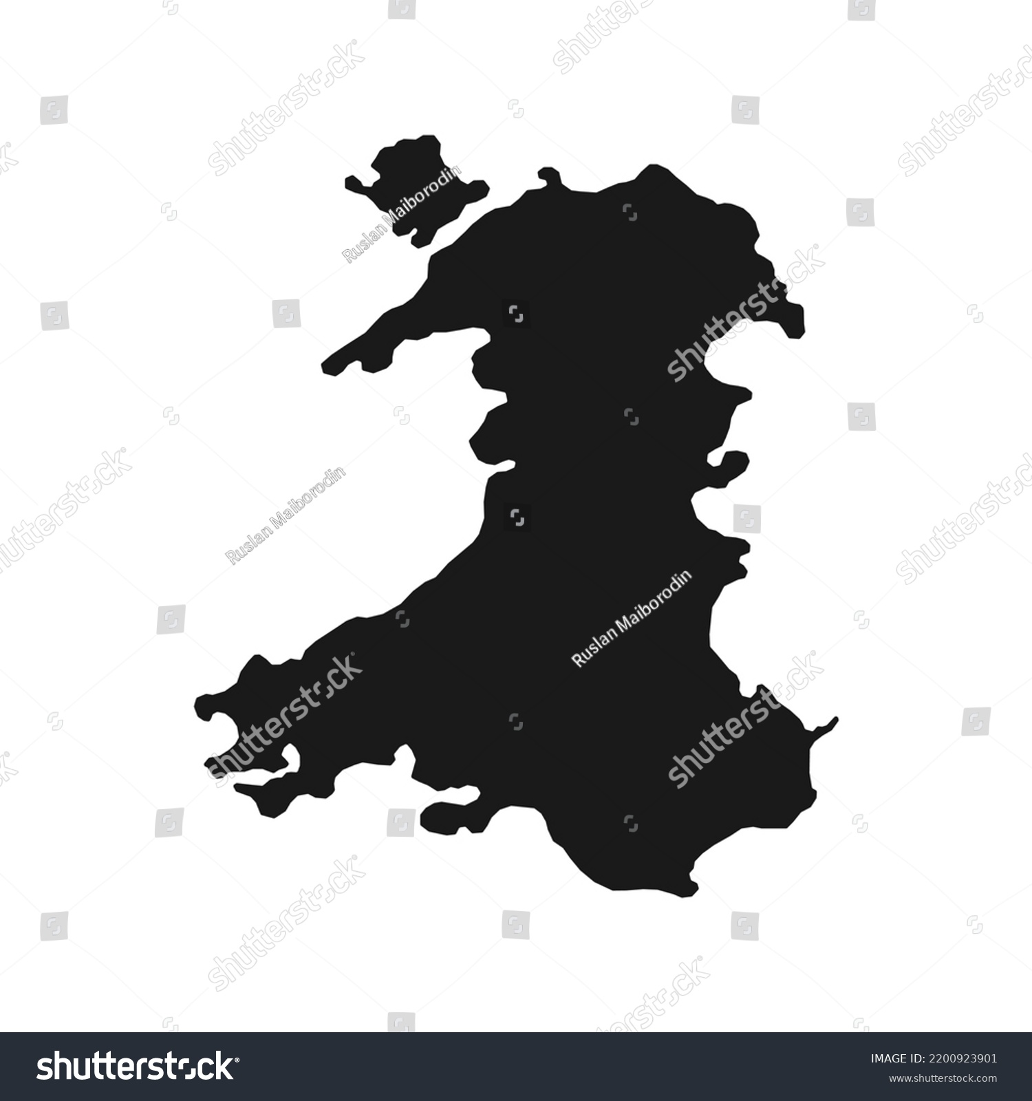 Wales Uk Region Map Vector Illustration Stock Vector (Royalty Free ...