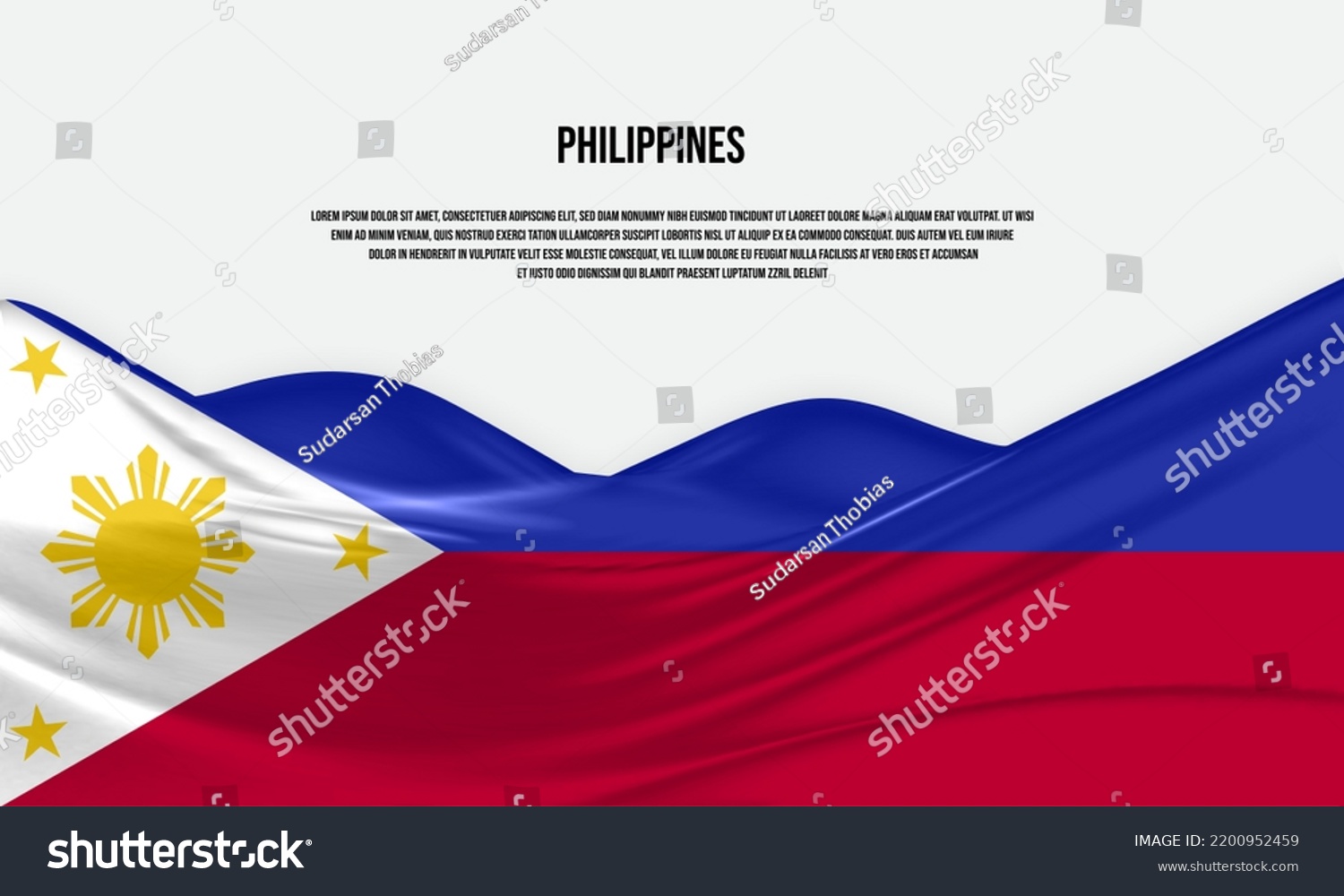 Philippines Flag Design Waving Philippines Flag Stock Vector (Royalty ...