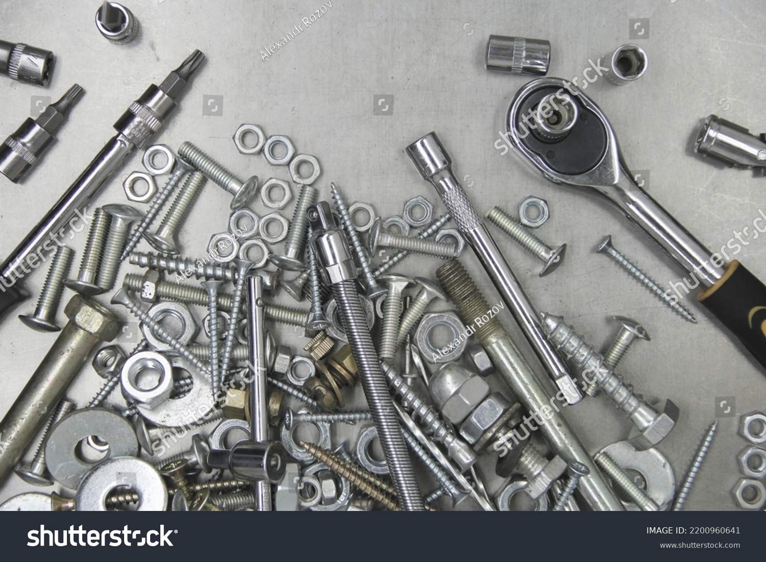 Set Different Nuts Bolts Screws Washers Stock Photo 2200960641 ...