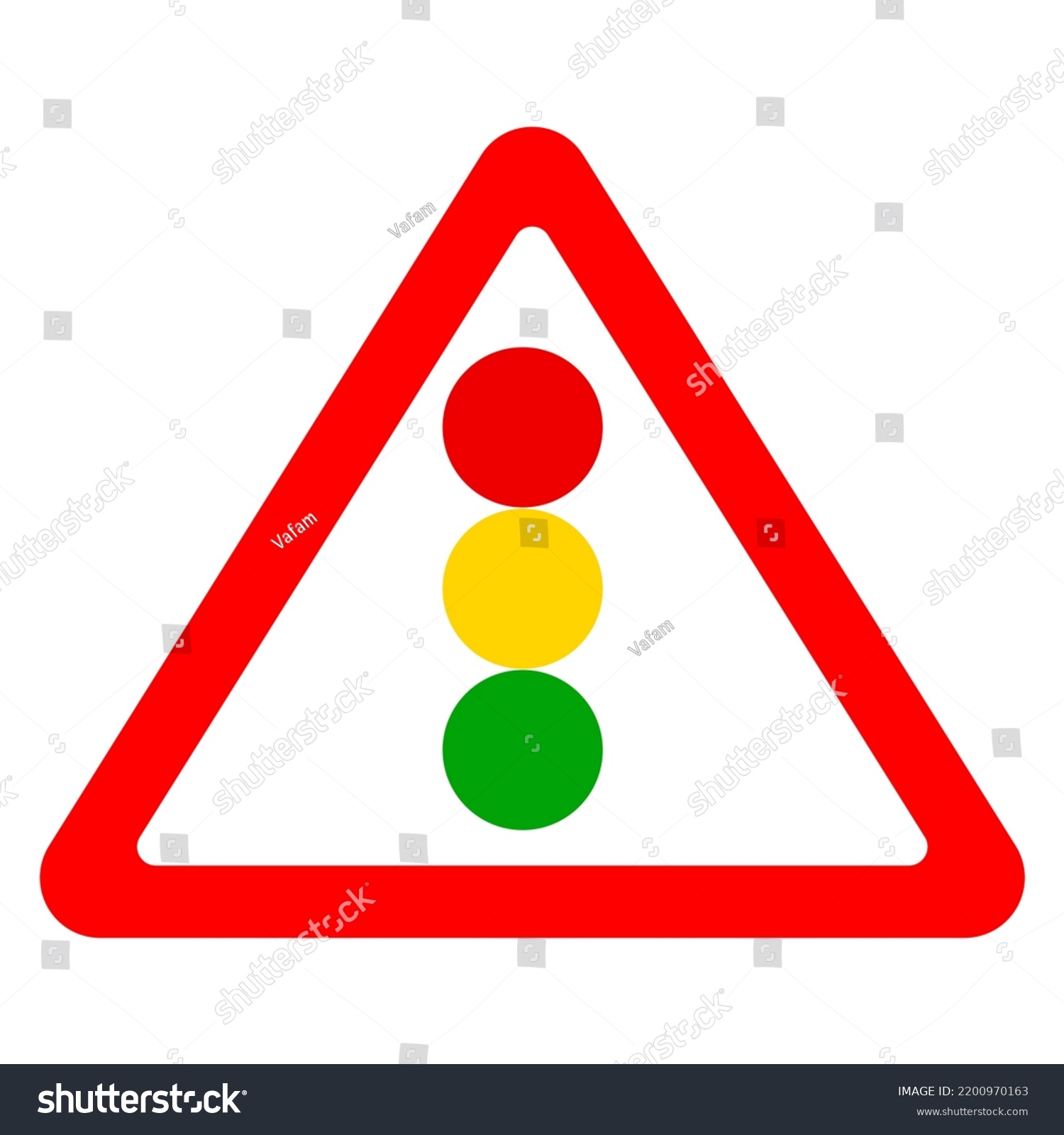 Traffic Lights Warning Sign Vector Icon Stock Vector (Royalty Free ...