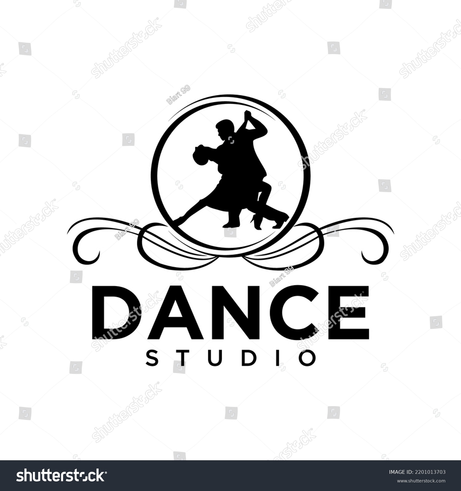 Silhouette Girl Boy Dancing Logo Design Stock Vector (Royalty Free ...