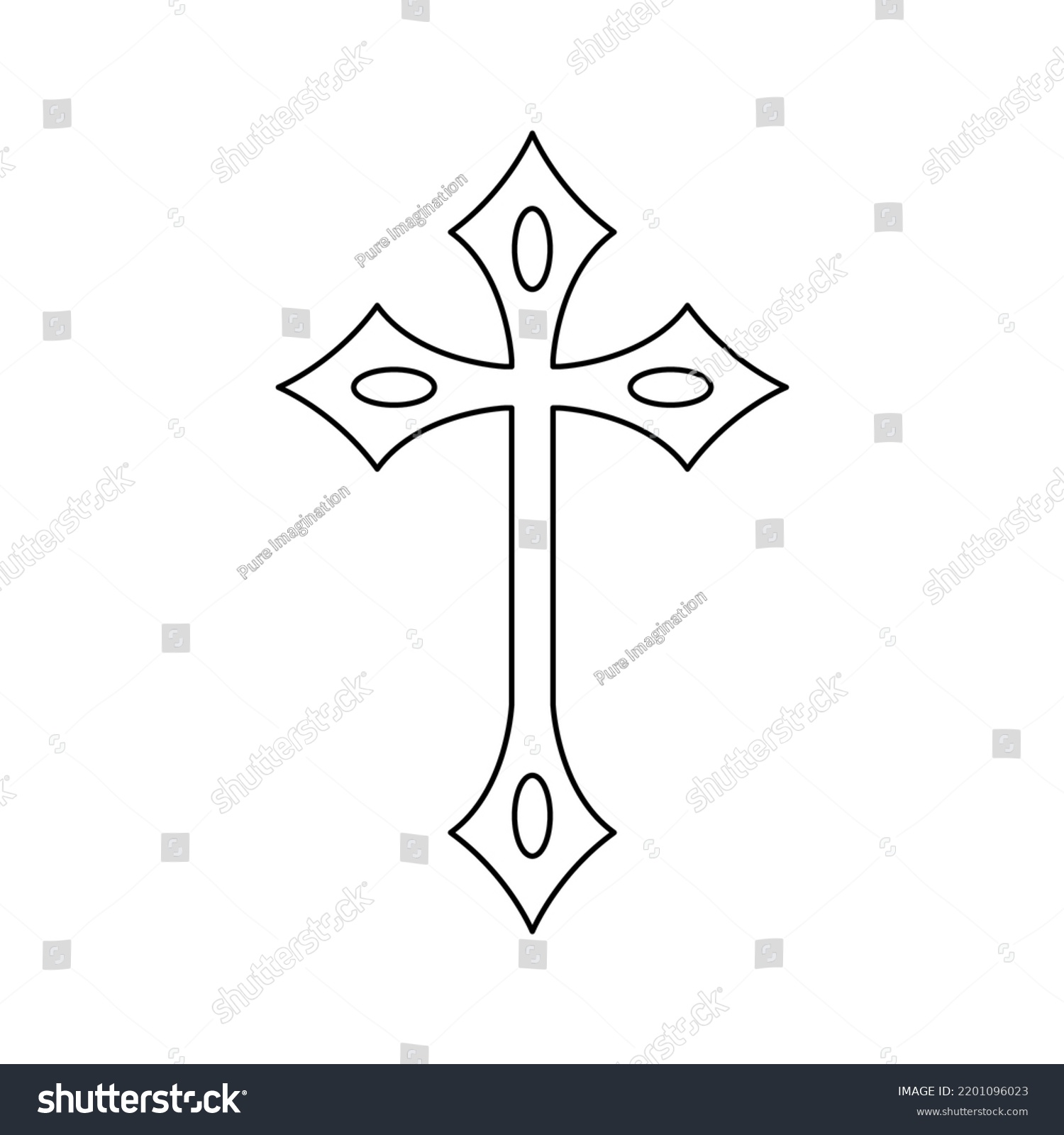 Coloring Page Christian Cross Kids Stock Vector (Royalty Free ...