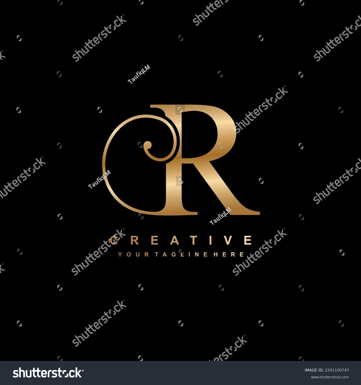 Luxury Gold Letter R Logo Design Stock Vector (royalty Free) 2201100747 