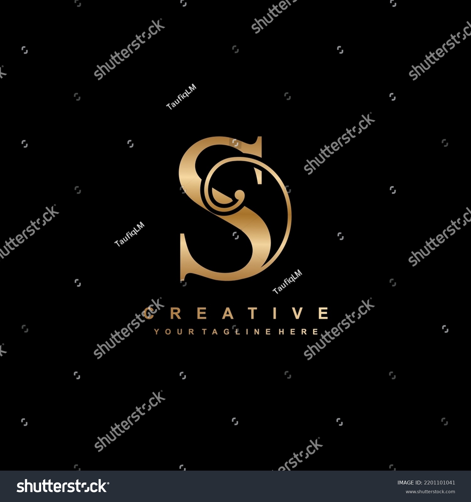 Luxury Gold Letter S Logo Design Stock Vector (Royalty Free) 2201101041 ...