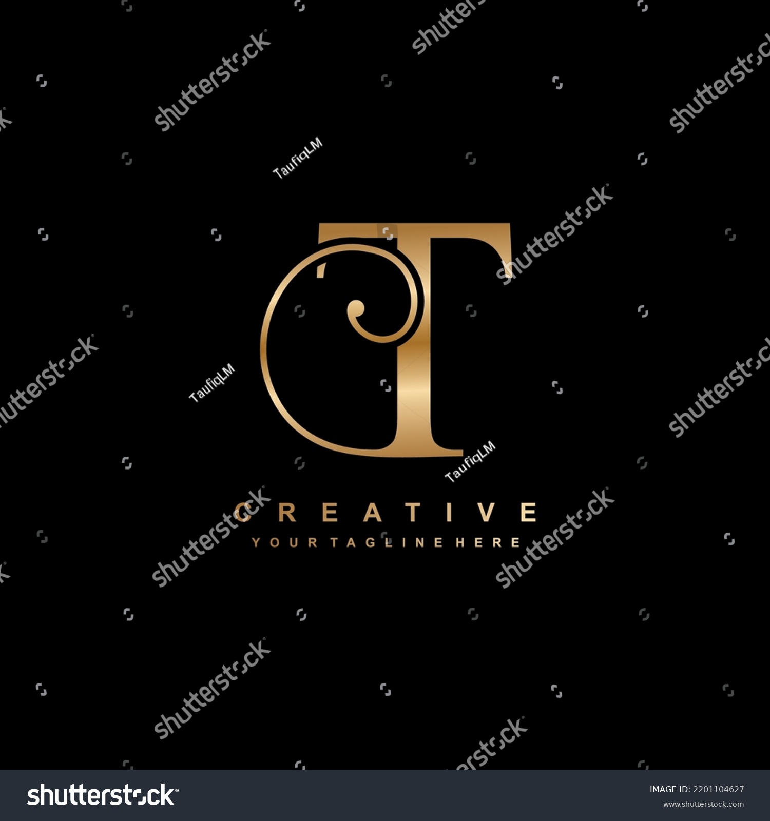 Luxury Gold Letter T Logo Design Stock Vector (Royalty Free) 2201104627 ...