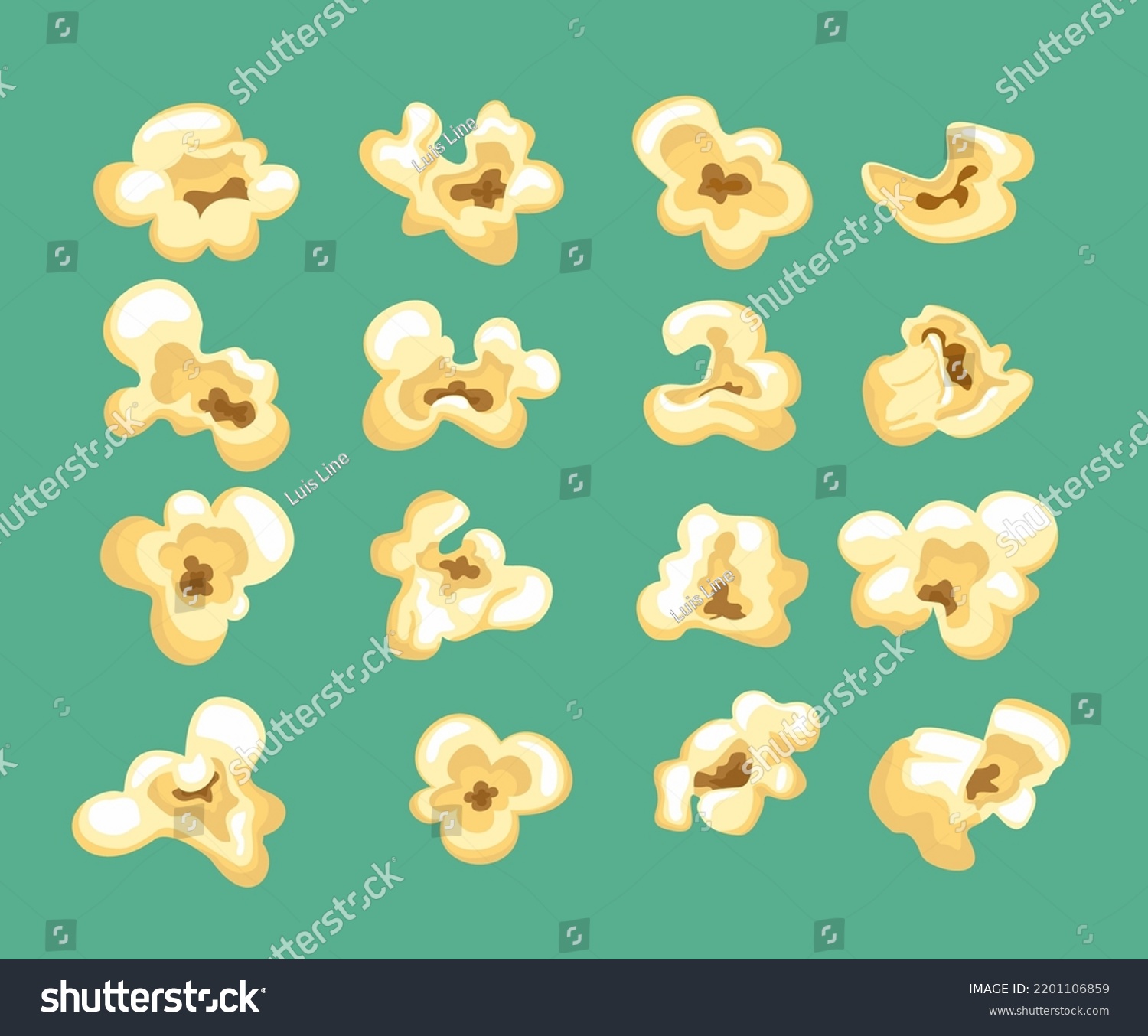 Cartoon Kernels Popcorn Classic Movie Snack Stock Vector (Royalty Free ...