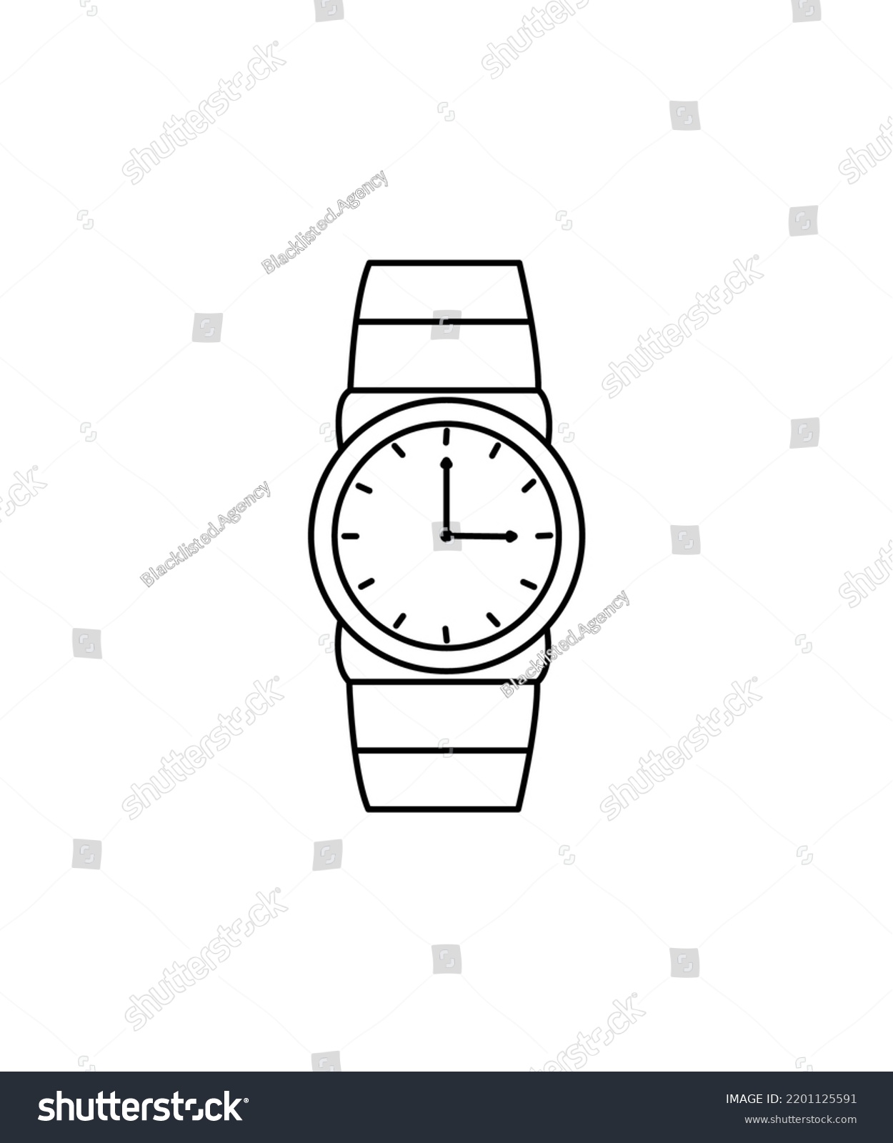 Watch Vector Hand Watch Line Art Stock Vector (Royalty Free) 2201125591 ...