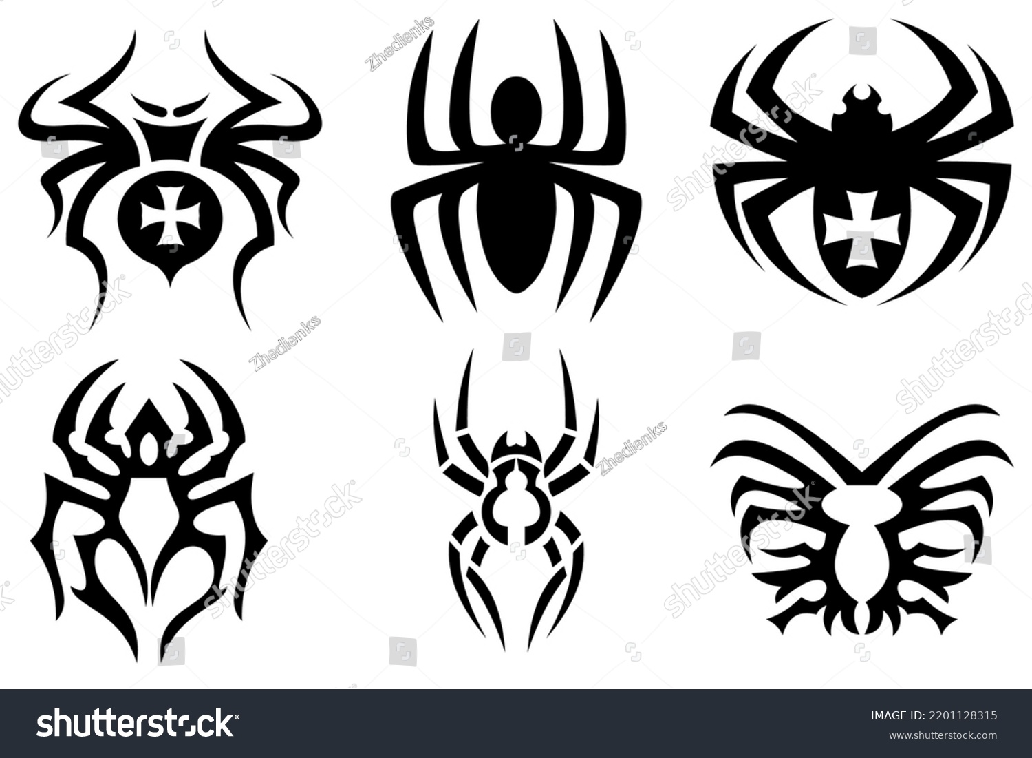 Spider Silhouette Vector Symbol Logo Icon Stock Vector (Royalty Free ...