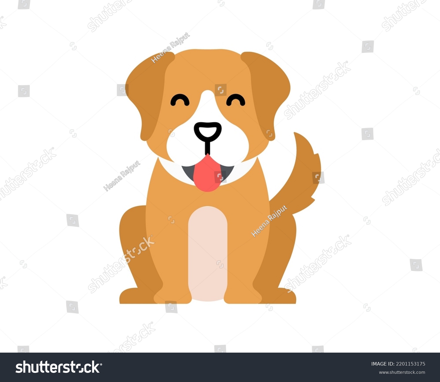 Cute Little Baby Dog Funny Smiling Stock Vector (Royalty Free ...