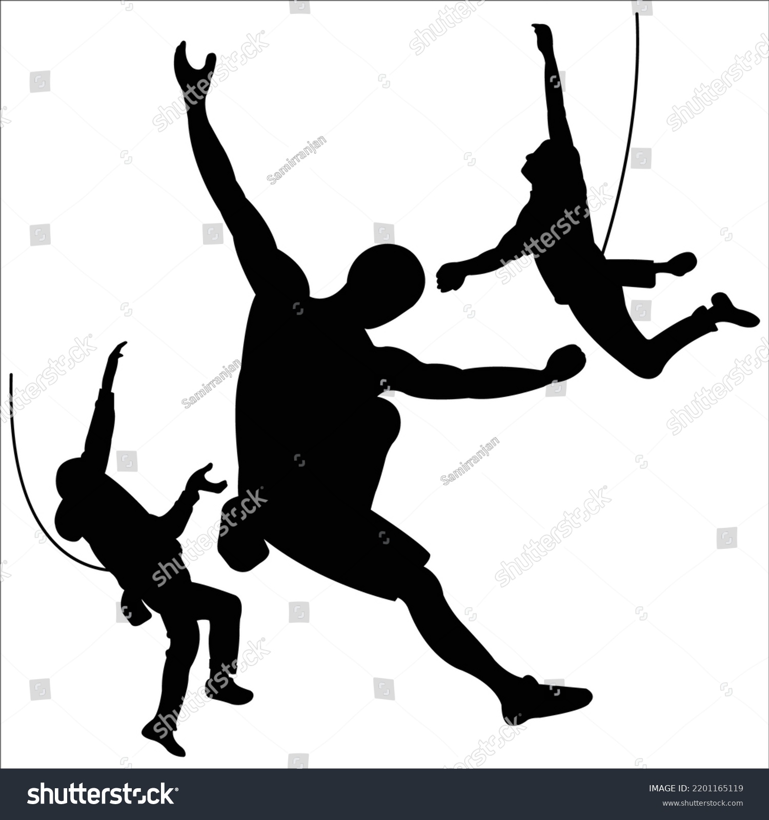 Vector Set Wall Climbing Silhouettes Illustration Stock Vector (Royalty ...