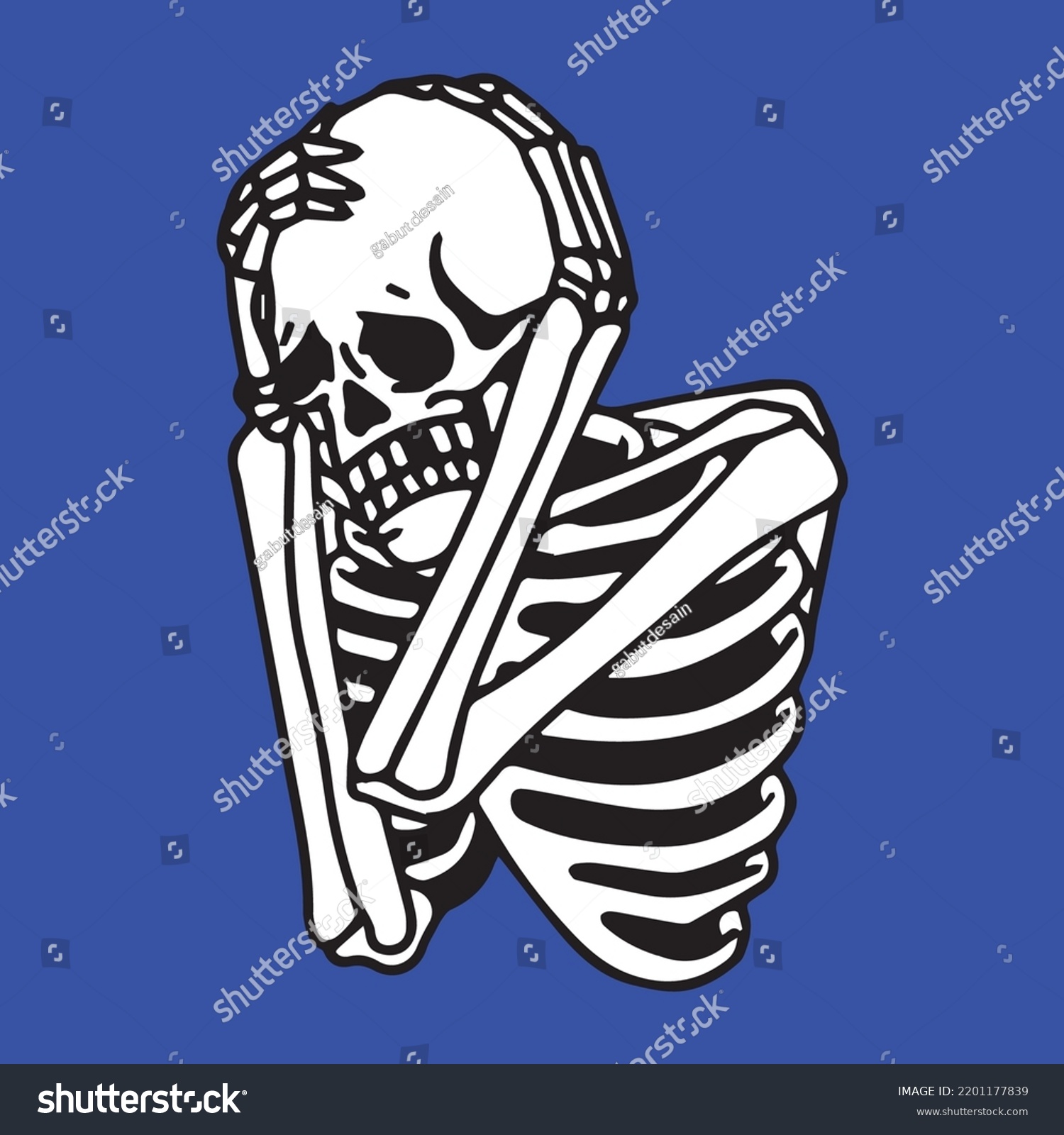 Funny Graphic Loner Bone Illustration Artwork Stock Vector (Royalty ...