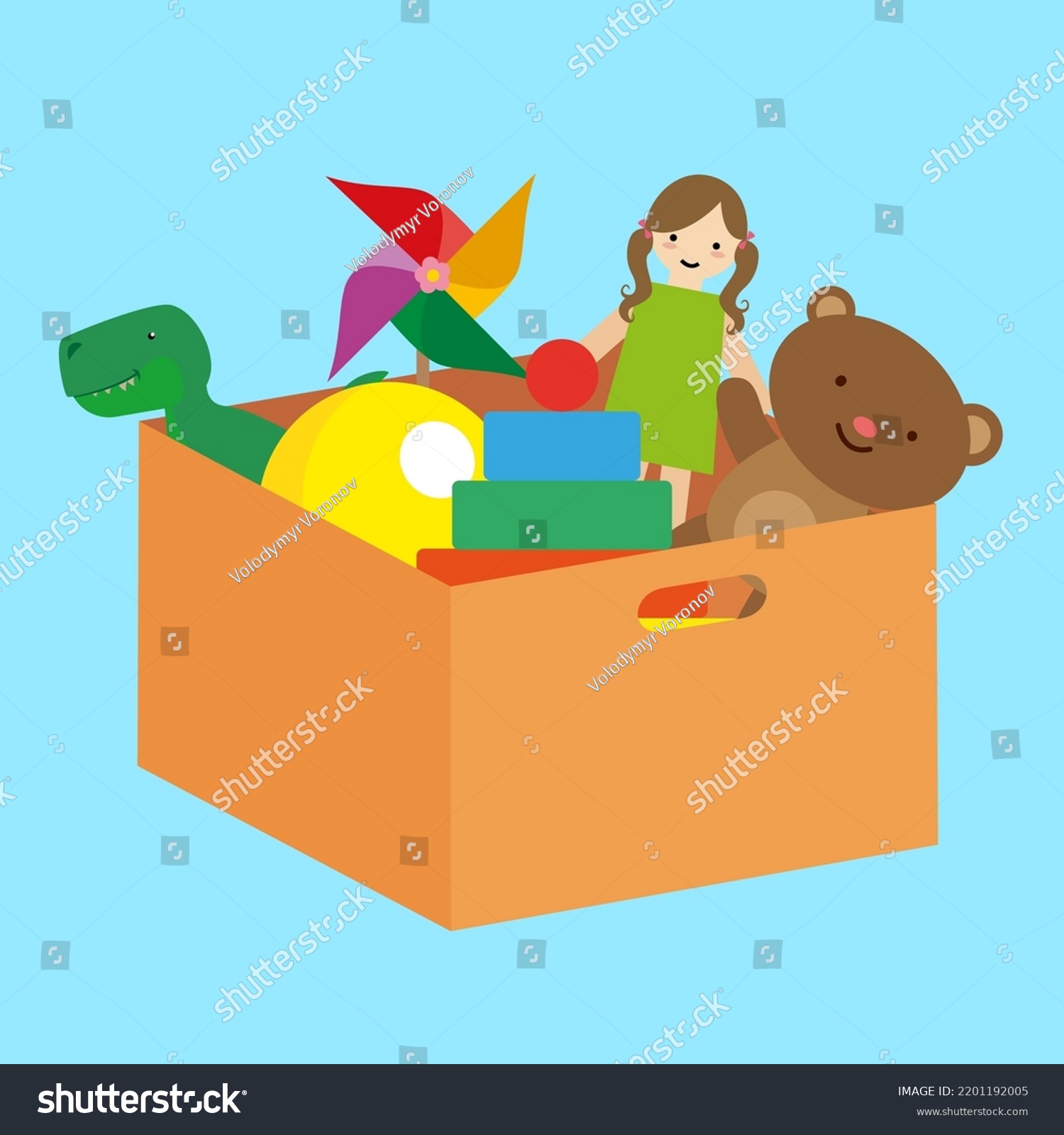 Toy Box Illustration Vector Cartoon Stock Vector (Royalty Free