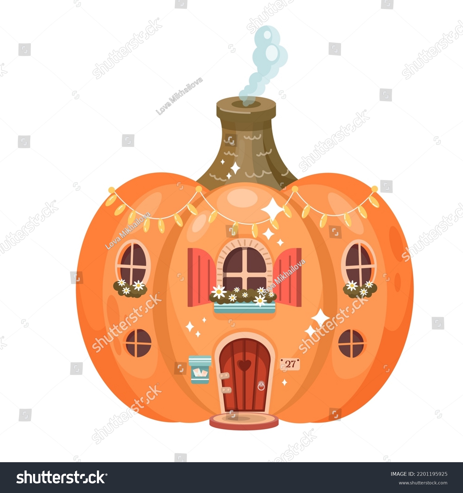 Vector Fabulous Pumpkin House Dwarf Elf Stock Vector (Royalty Free ...