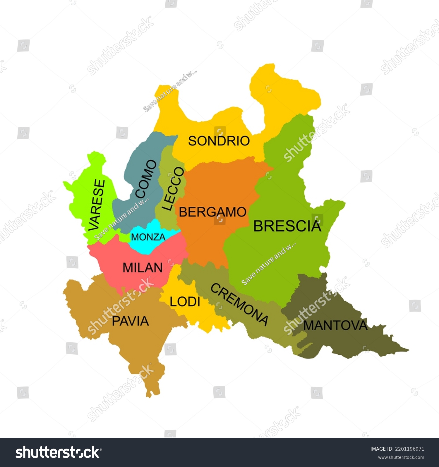 Lombardy Map Silhouette Vector Illustration Isolated Stock Vector   Stock Vector Lombardy Map Silhouette Vector Illustration Isolated On White Background Lombardia Italy Region 2201196971 