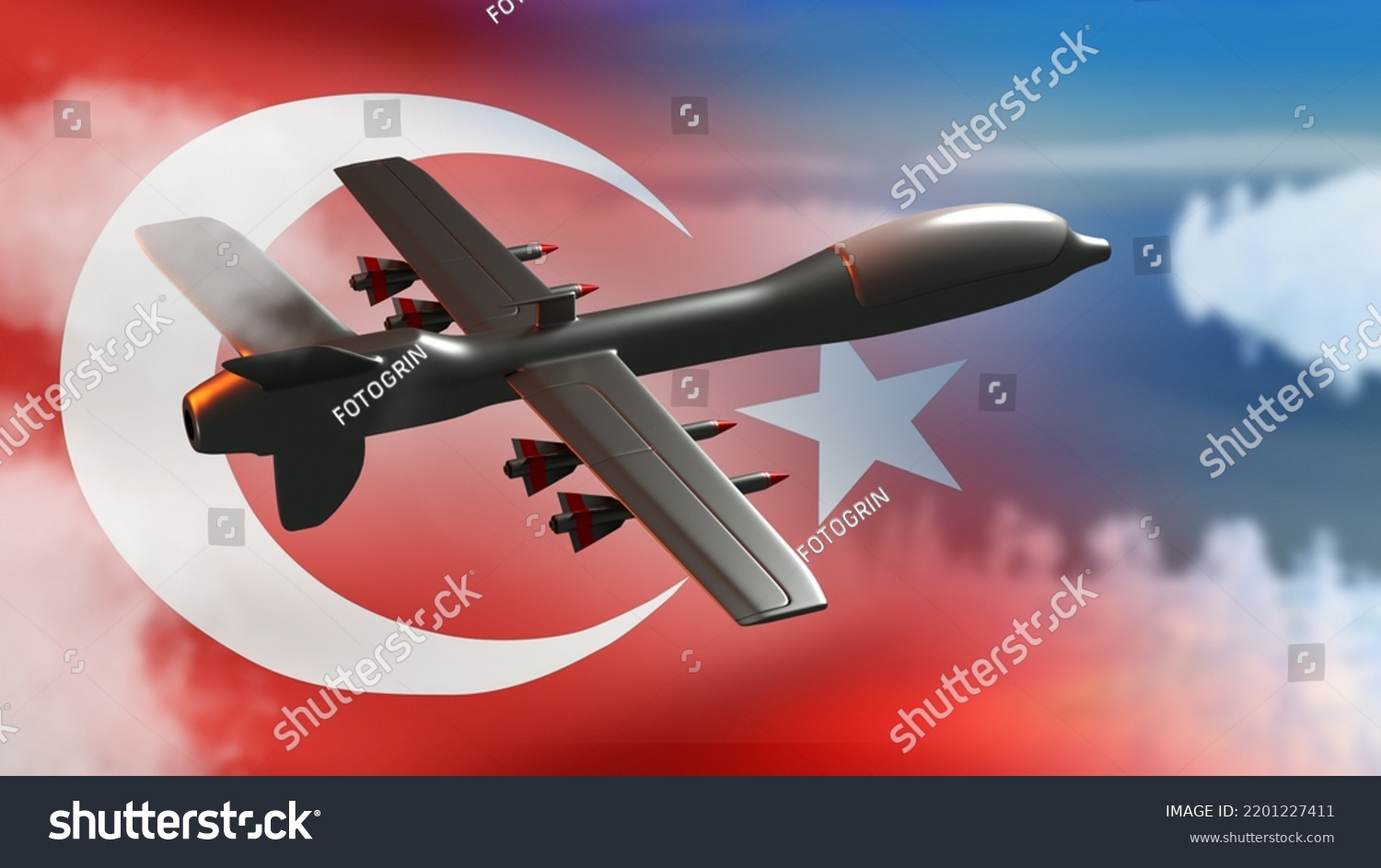 Turkish Unmanned Aerial Vehicle Uav Turkish Stock Illustration ...