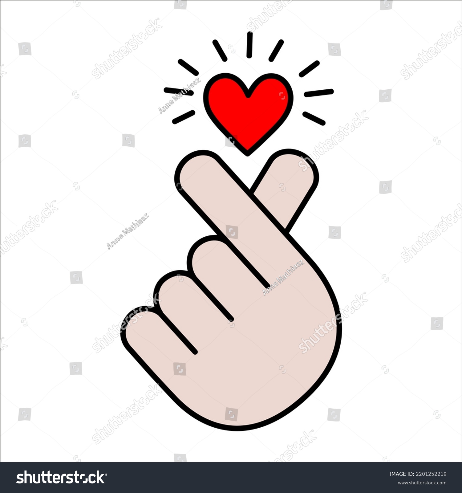 K Pop Symbol Hand Heart Snapping Stock Vector (Royalty Free) 2201252219 ...