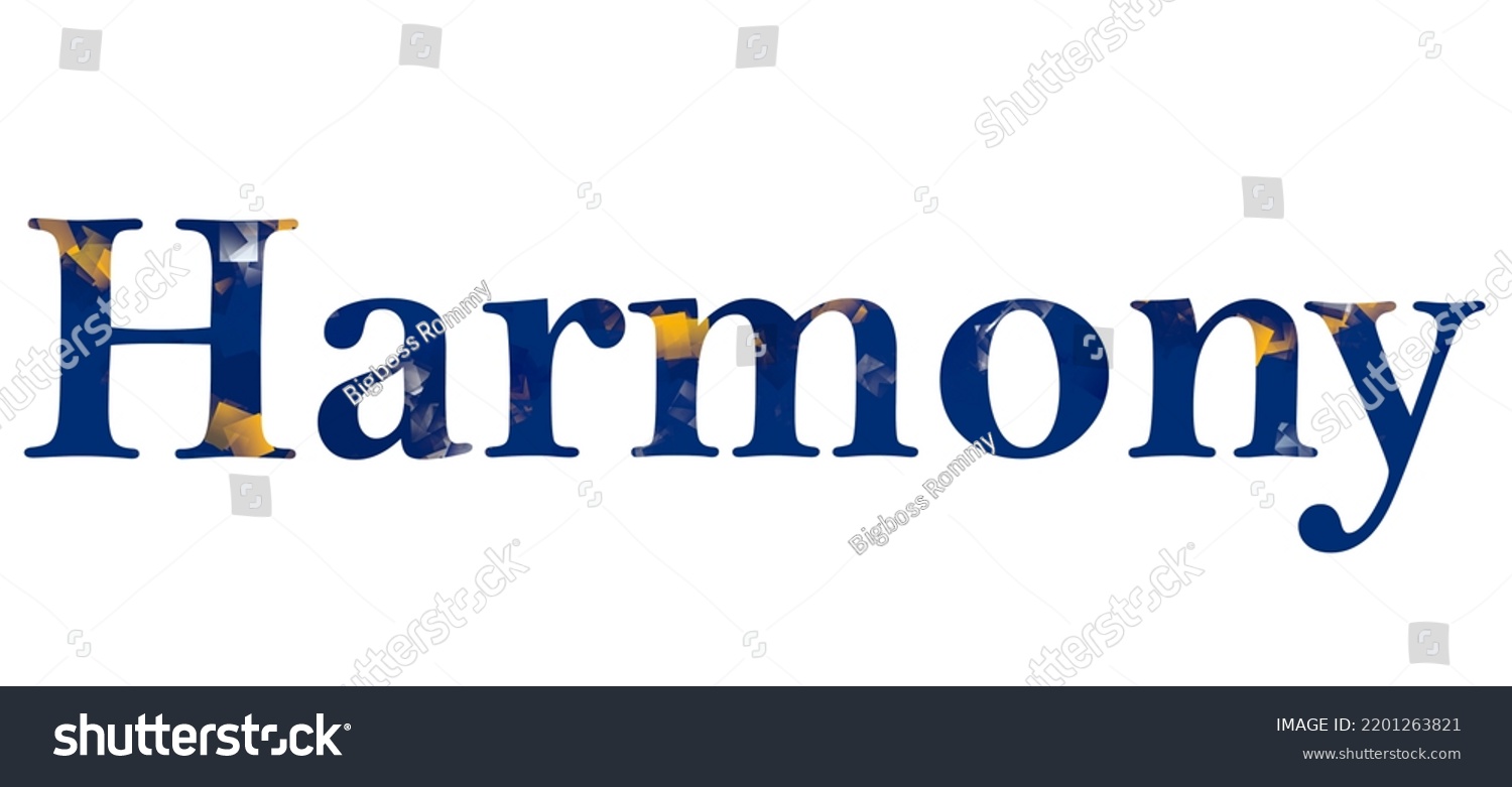 Harmony Typography Text Banner Word Harmony Stock Illustration ...