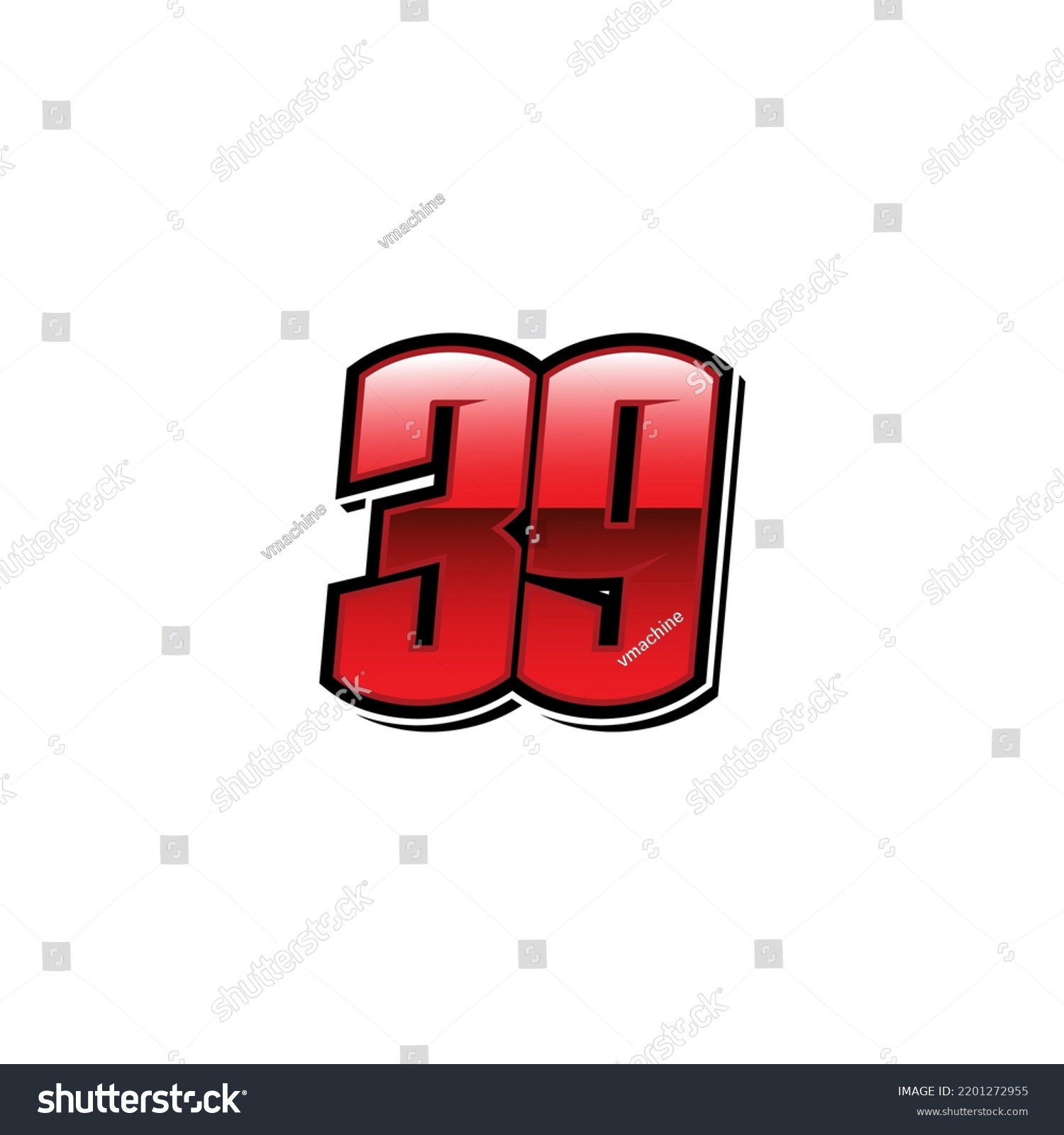 Racing Start Red Number 39 Vector Stock Vector Royalty Free