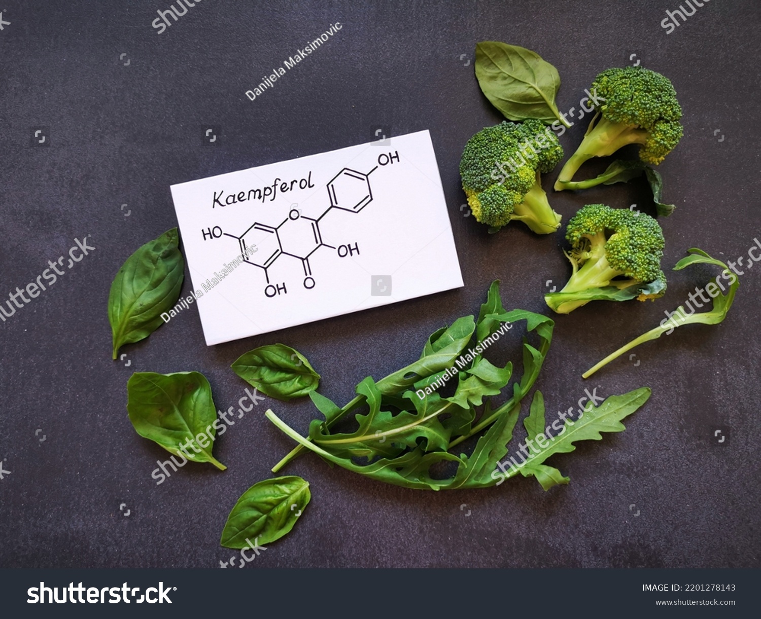 Healthy Foods High Kaempferol Structural Chemical Stock Photo