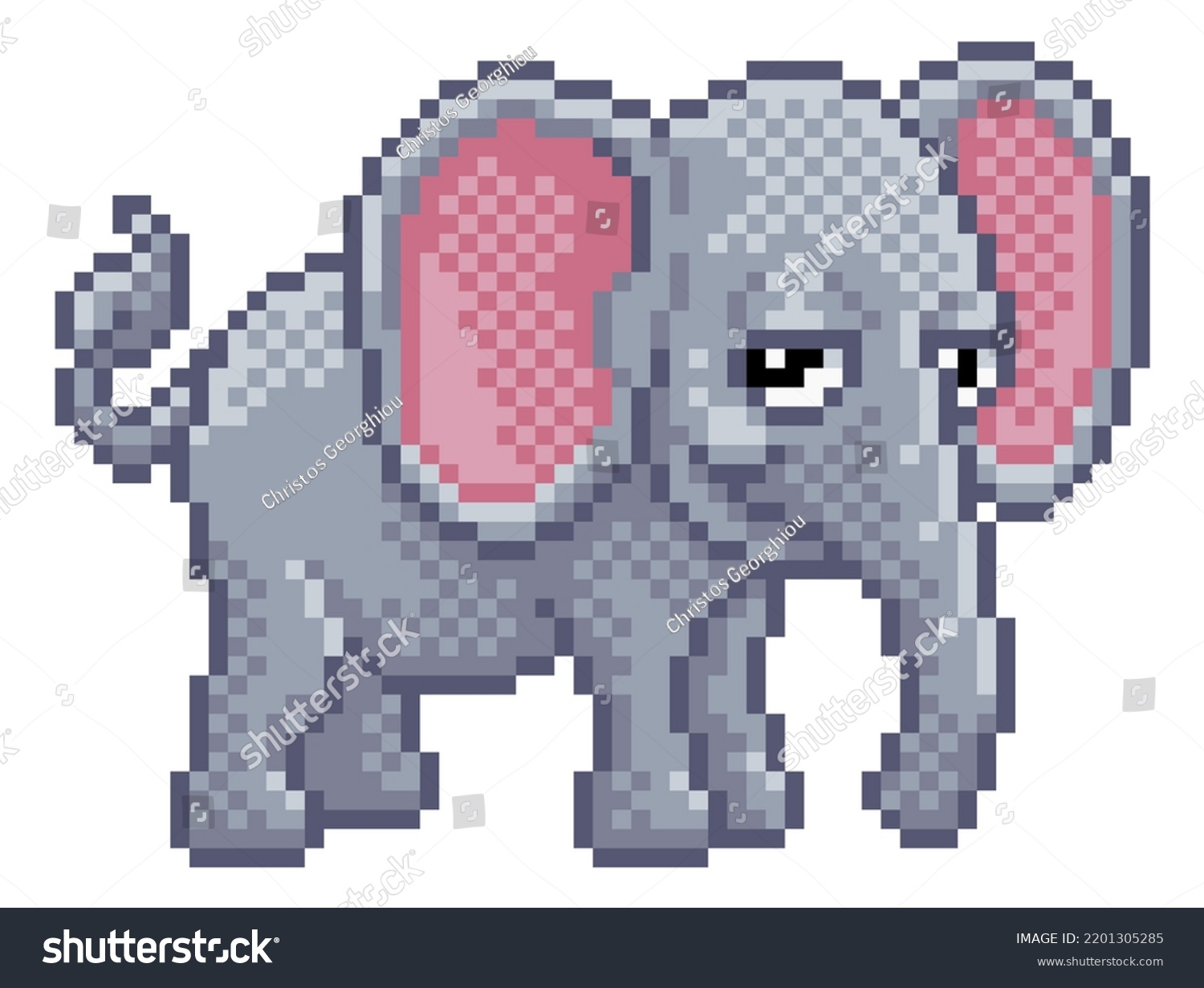 Elephant 8 Bit Pixel Art Safari Stock Illustration 2201305285 ...