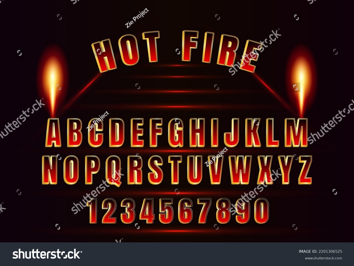 Hot Fire Text Effect Alphabet Vector Stock Vector Royalty Free Shutterstock