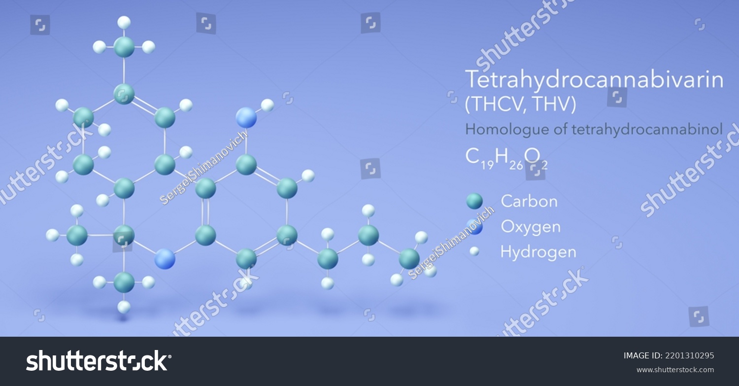 Tetrahydrocannabivarin Molecular Structures 3d Model Structural Stock ...