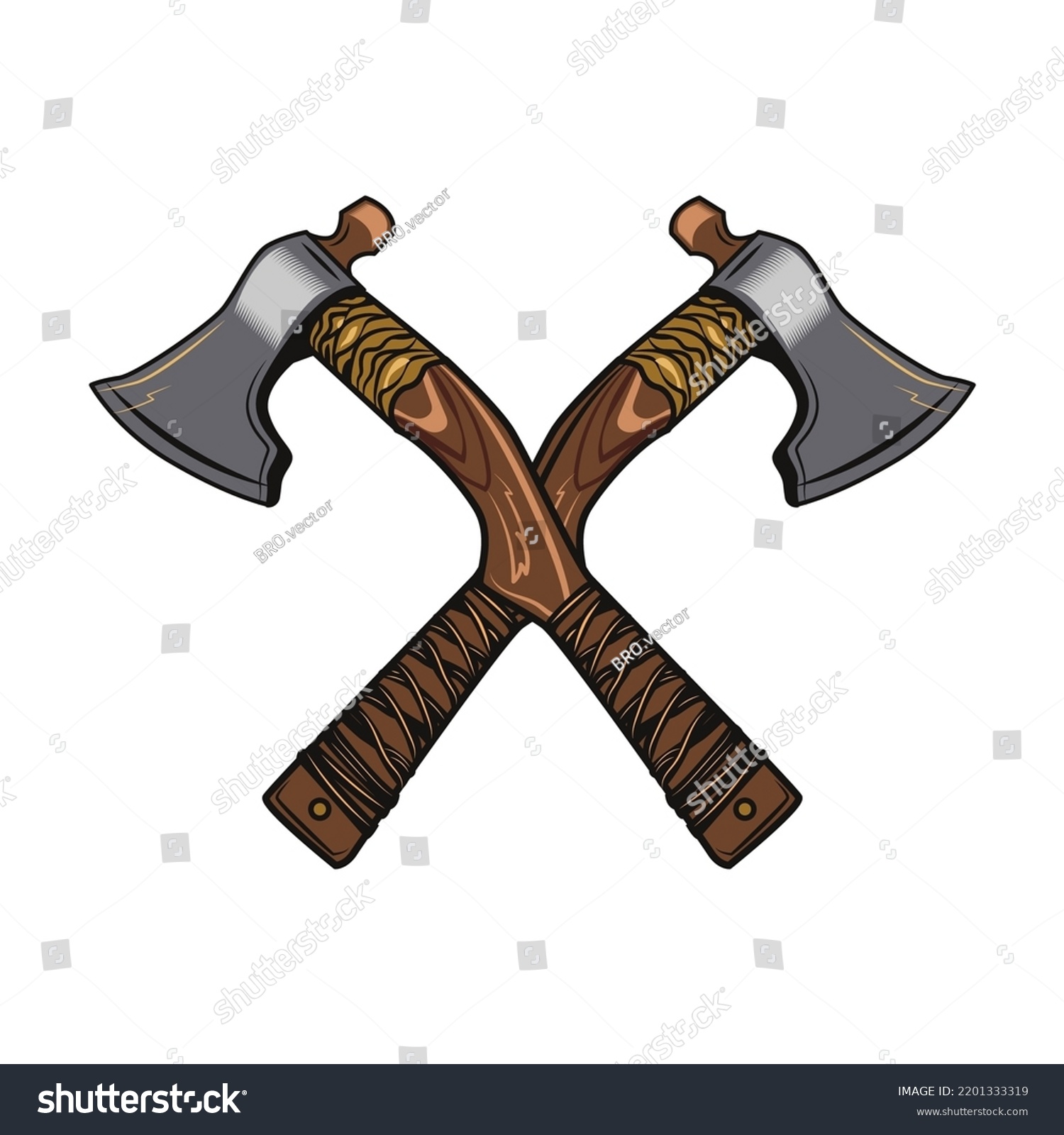 Medieval Warrior Axes Vector Illustrations Role Stock Vector (Royalty ...