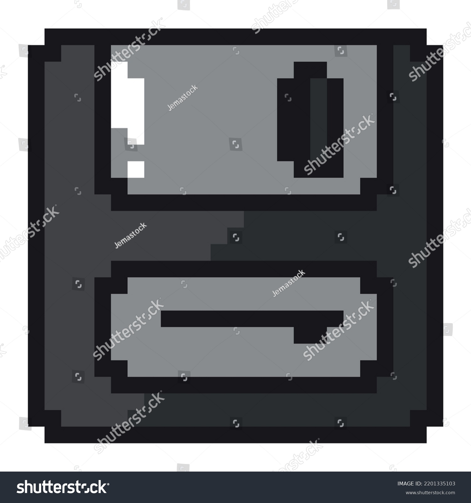 Floppy Pixel Art Isolated Icon Stock Vector (Royalty Free) 2201335103 ...